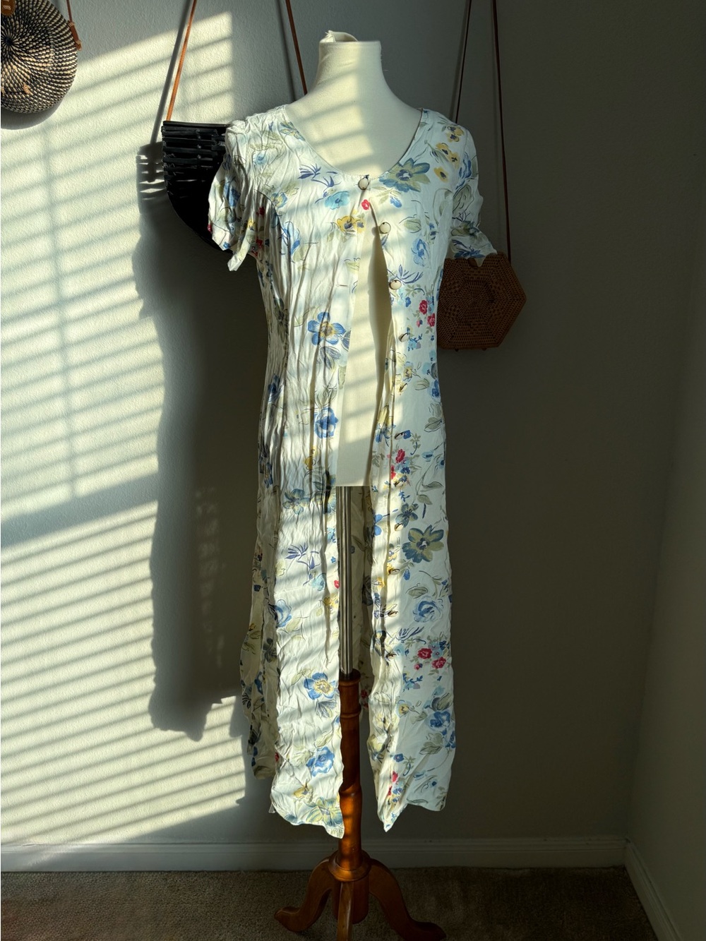 TOBI Floral Button Short Sleeve Maxi Dress, Size 9/10